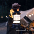 Portable Dimmable Antique Grid Kerosene COB Camping Lantern